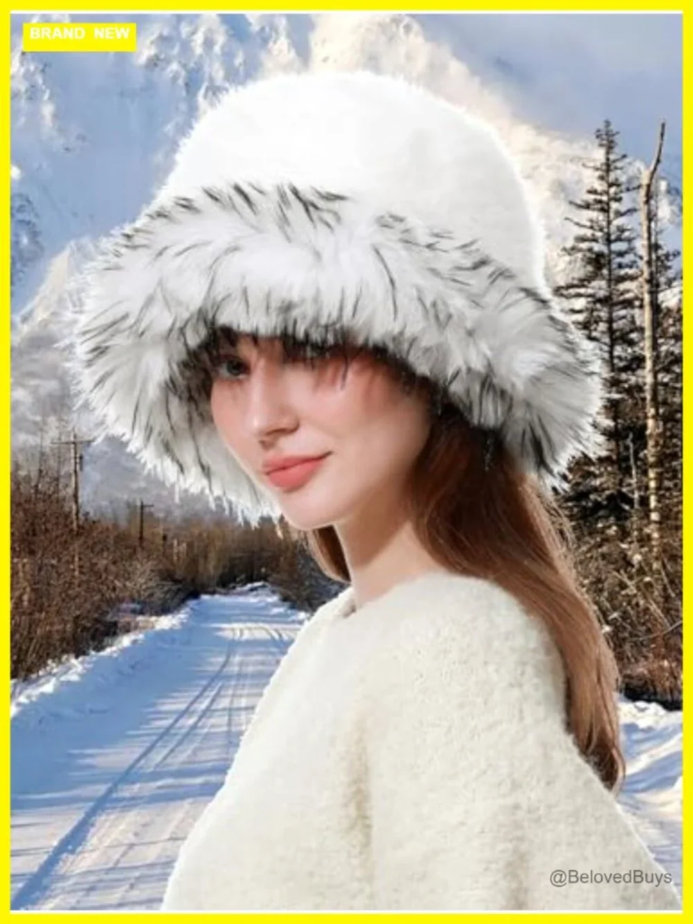 Faux Fur Bucket Hat and Scarf Set 2 Piece Winter Accessories